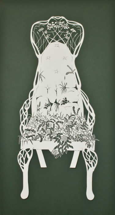 The Ditches Arm Chair,  Cut Paper by Gail Cunningham